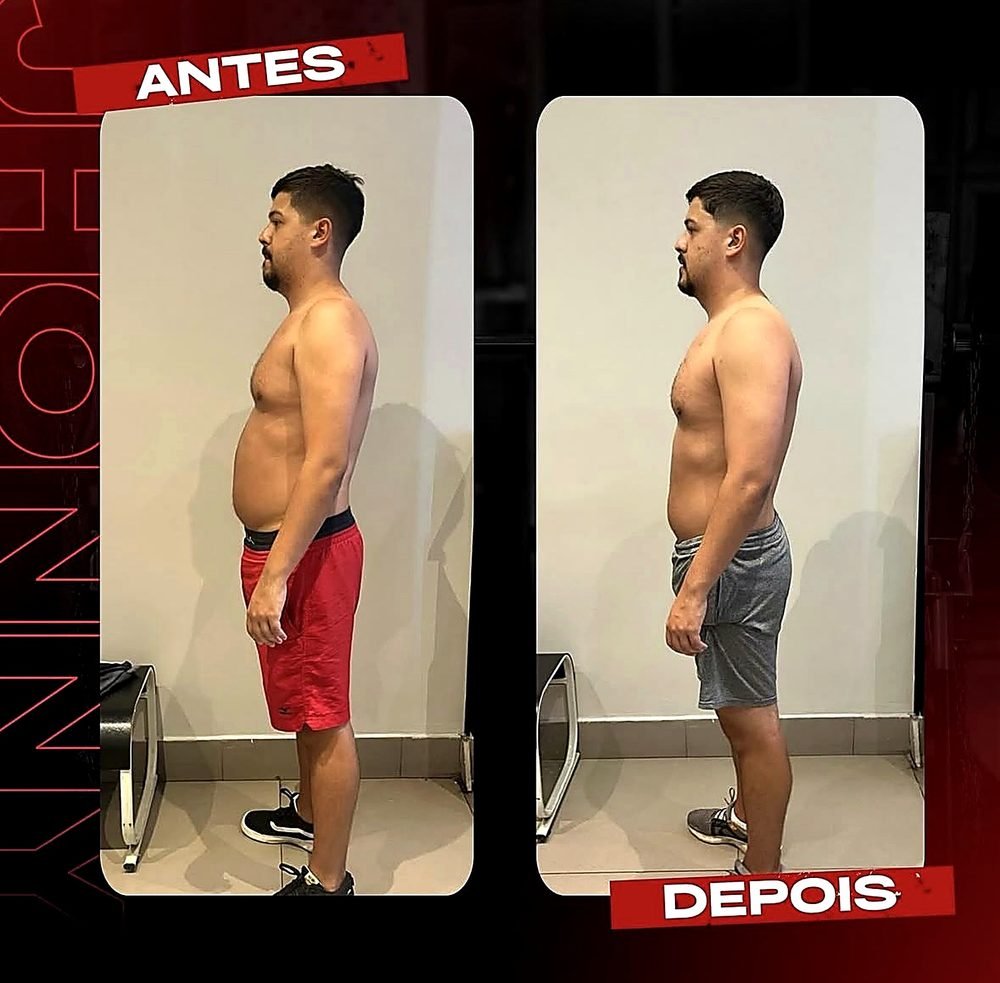 Antes e depois de aluno dedicado no atendimento presencial